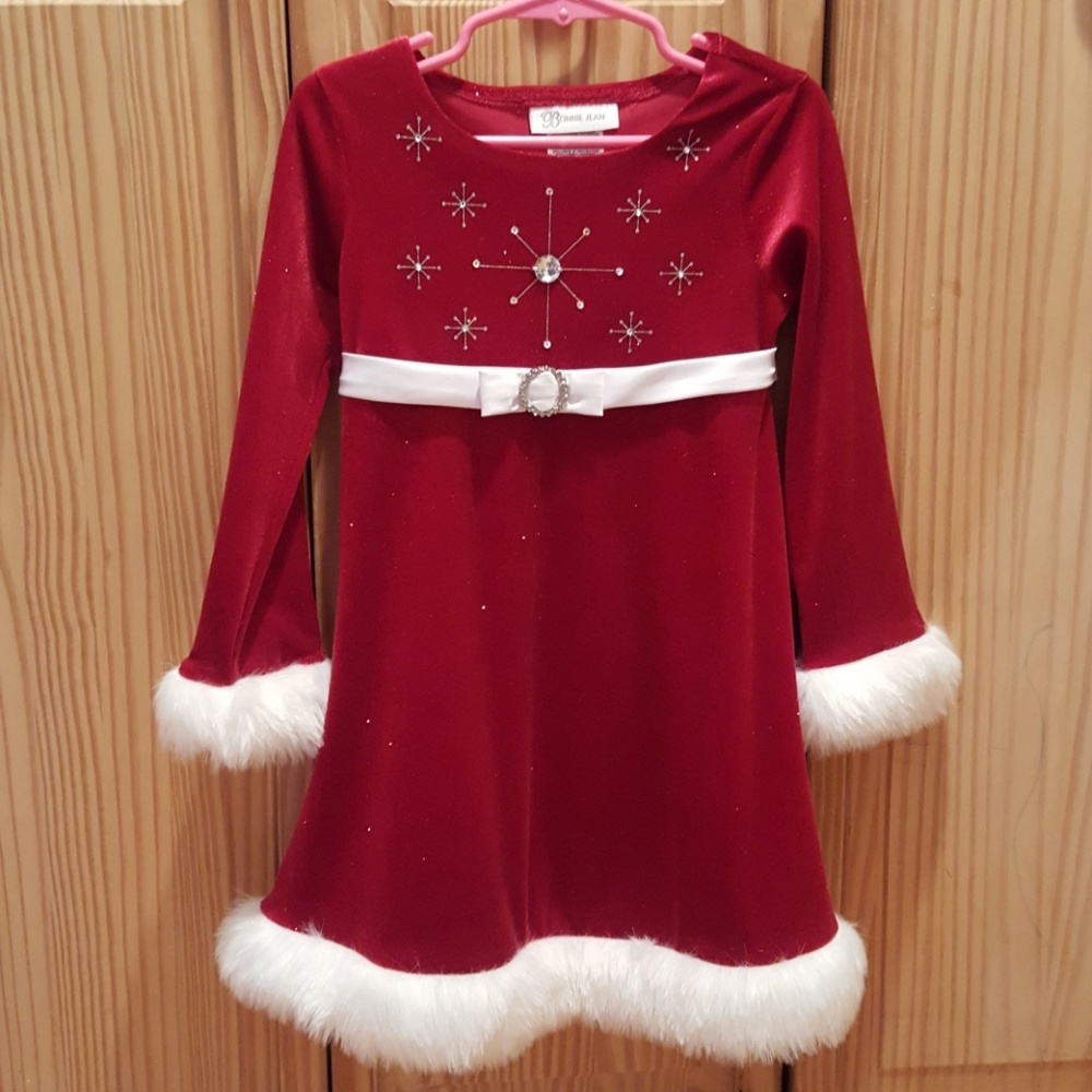 Little Girls Red Christmas Dress